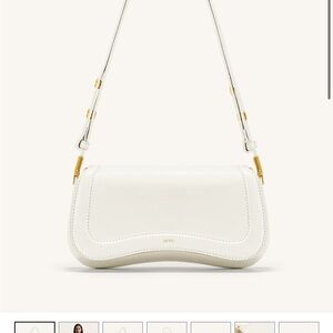 JW PEI Cream Shoulder Bag with Gold Accents